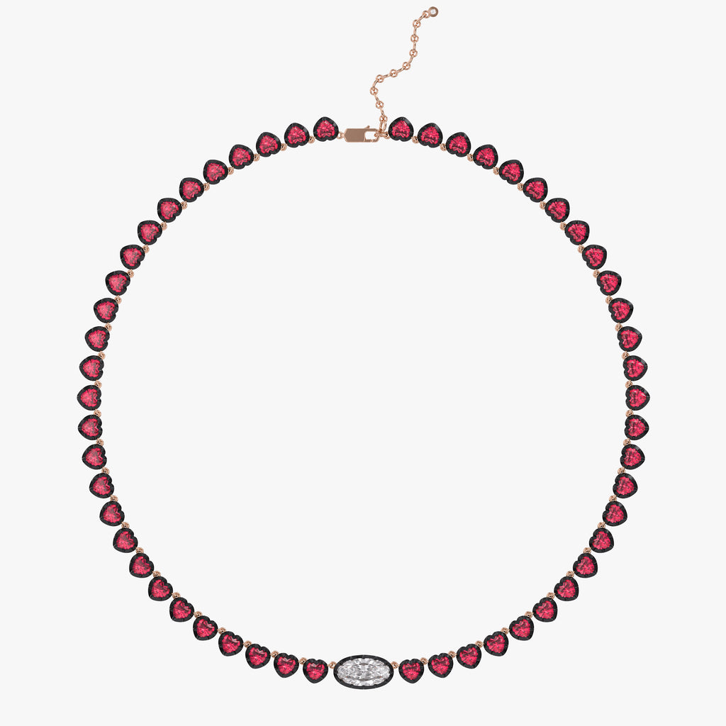 15.90 Carat Multishape Lab Grown Diamond  and Gemstone Tennis Necklace
