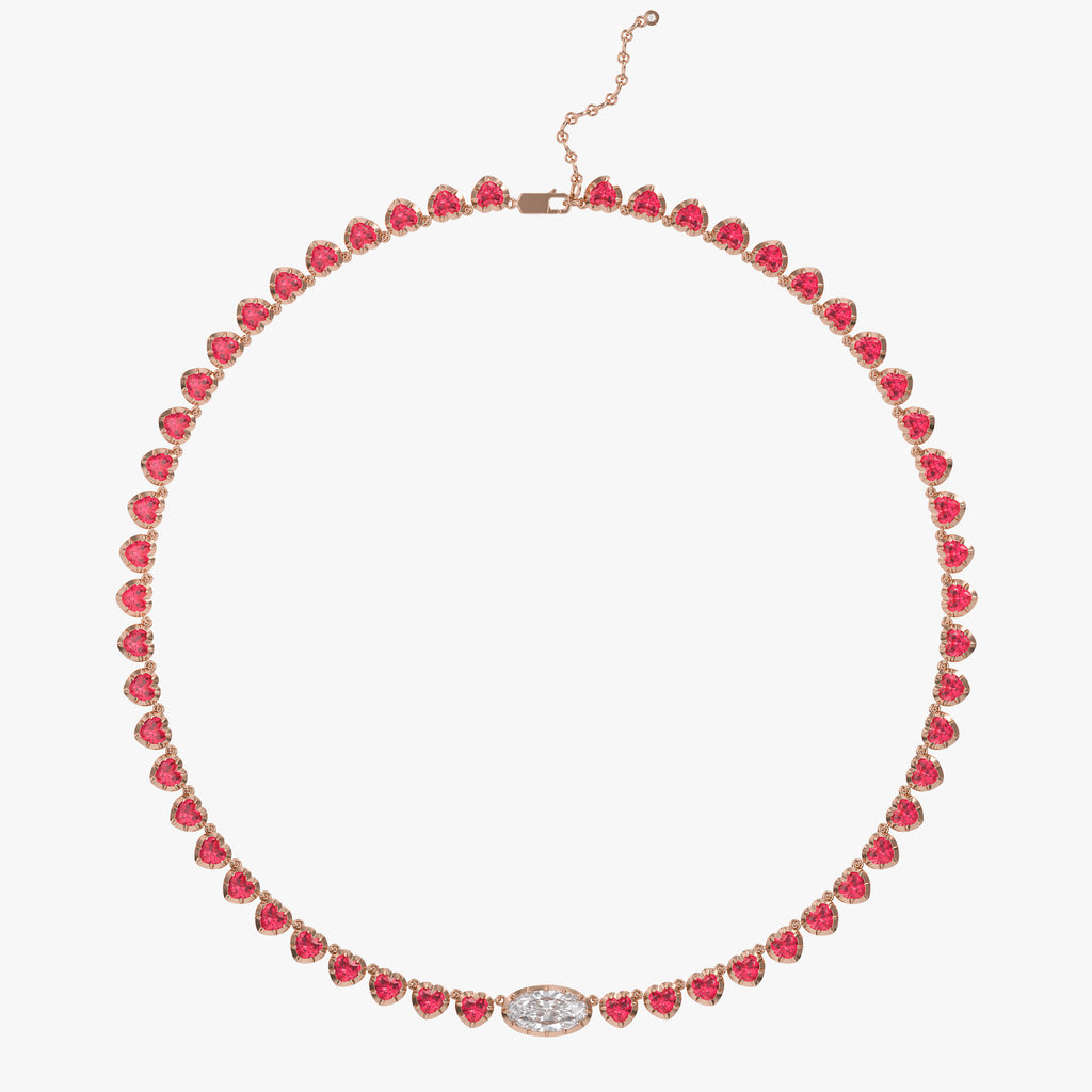15.90 Carat Multishape Lab Grown Diamond  and Gemstone Tennis Necklace