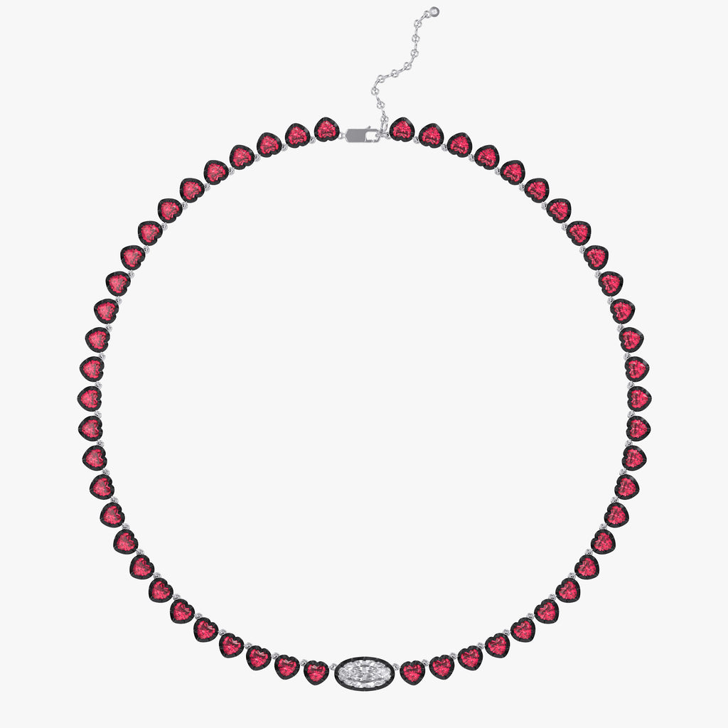 15.90 Carat Multishape Lab Grown Diamond  and Gemstone Tennis Necklace