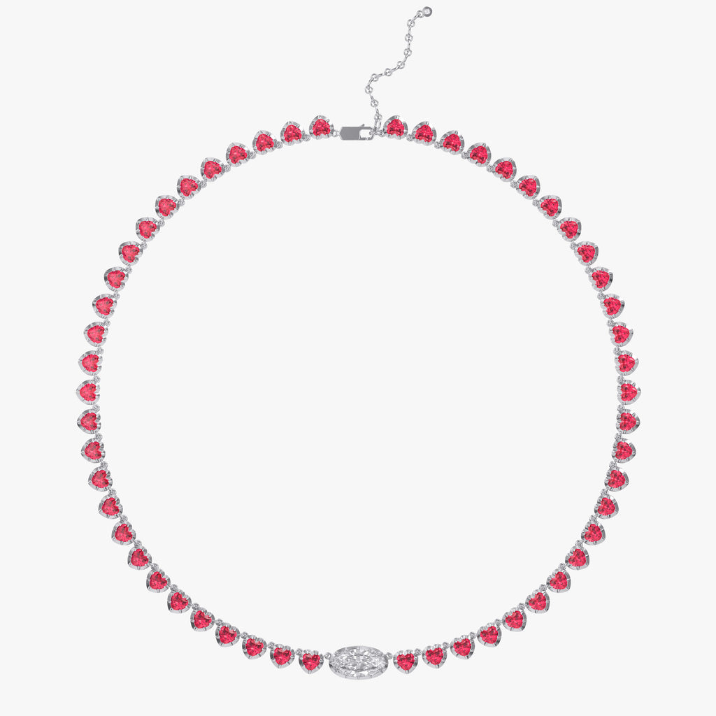 15.90 Carat Multishape Lab Grown Diamond  and Gemstone Tennis Necklace