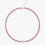 15.90 Carat Multishape Lab Grown Diamond  and Gemstone Tennis Necklace