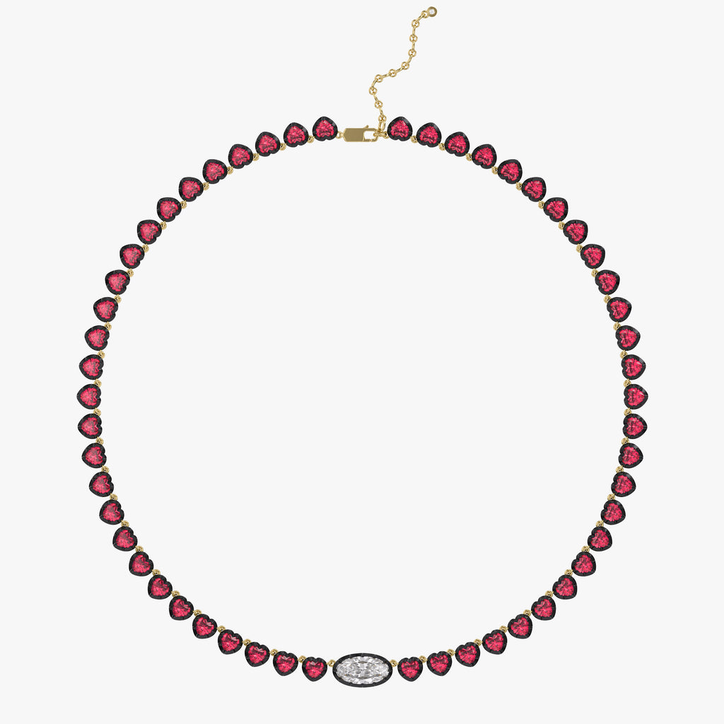 15.90 Carat Multishape Lab Grown Diamond  and Gemstone Tennis Necklace