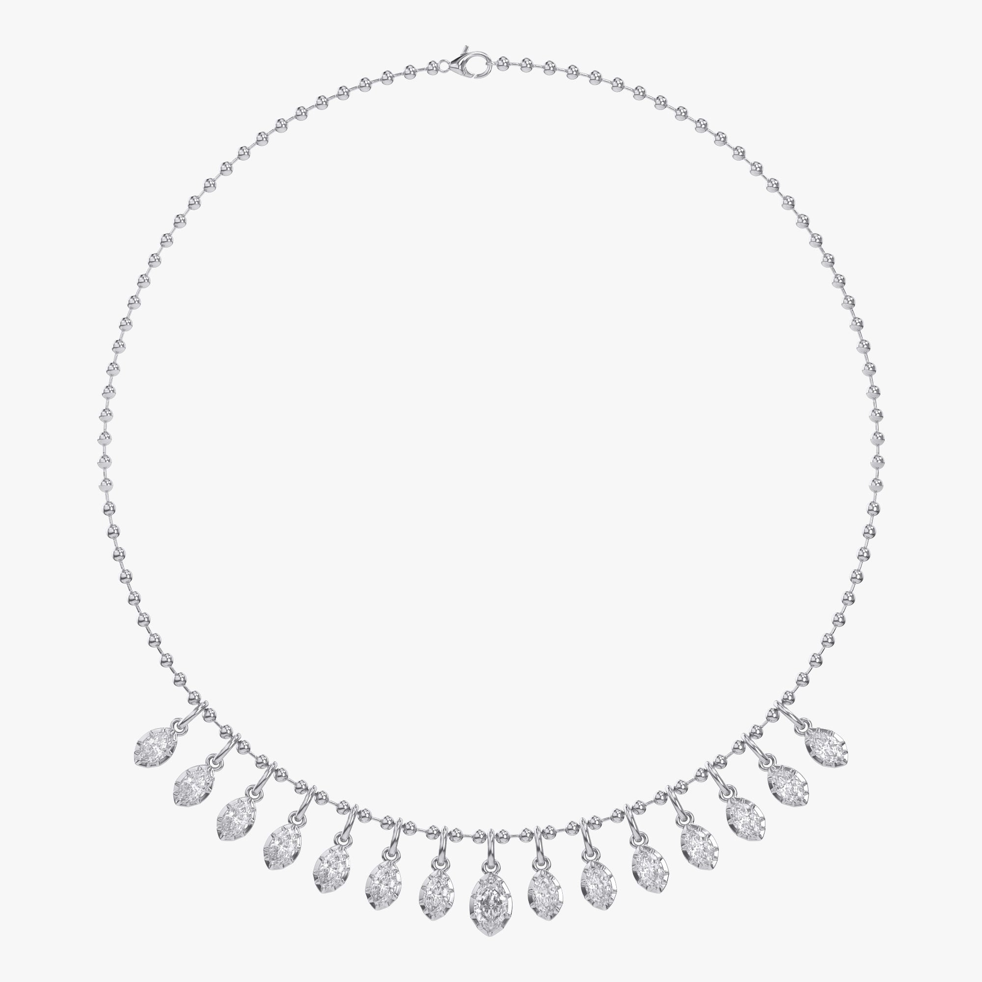 7.70 Carat Marquise Cut Lab Grown Diamond Teardrop Necklace Jewelry