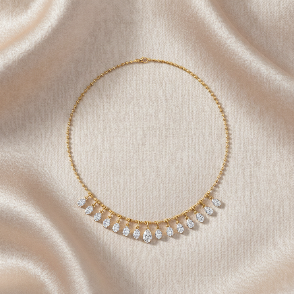 7.70 Carat Marquise Cut Lab Grown Diamond Teardrop Necklace Jewelry