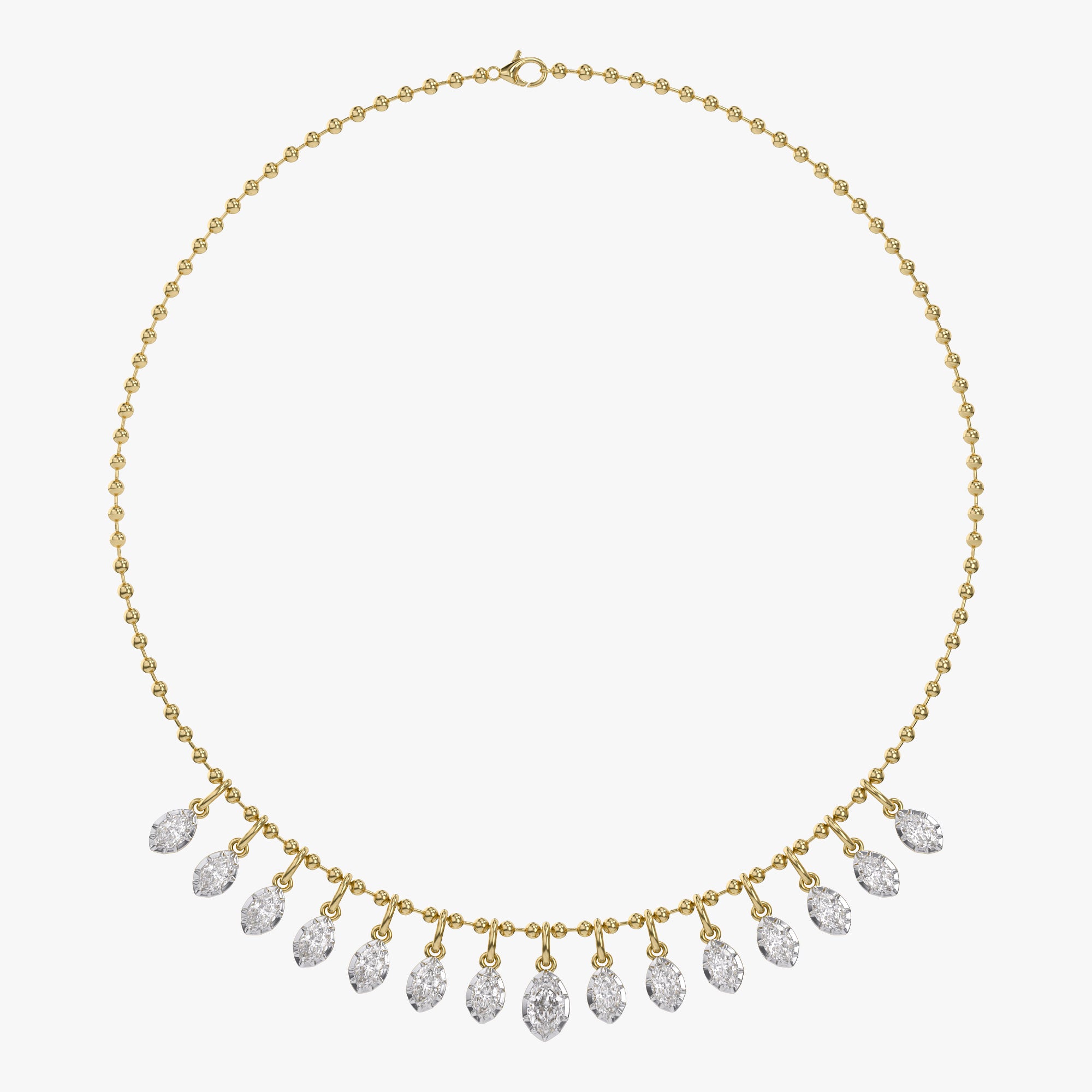 7.70 Carat Marquise Cut Lab Grown Diamond Teardrop Necklace Jewelry