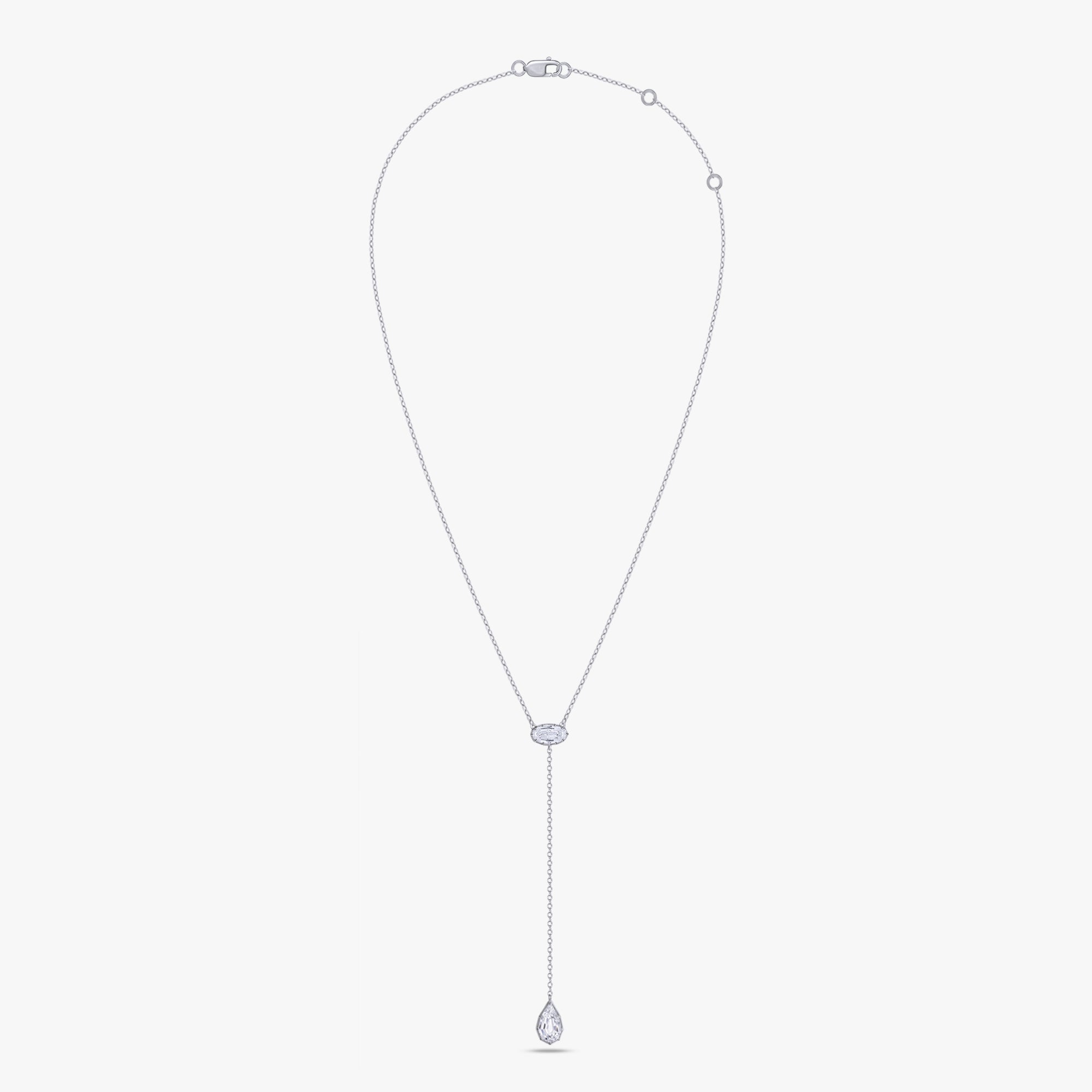 2.00 Carat Oval and Pear Shape Lab Grown Diamond Collar Necklace Jewelry