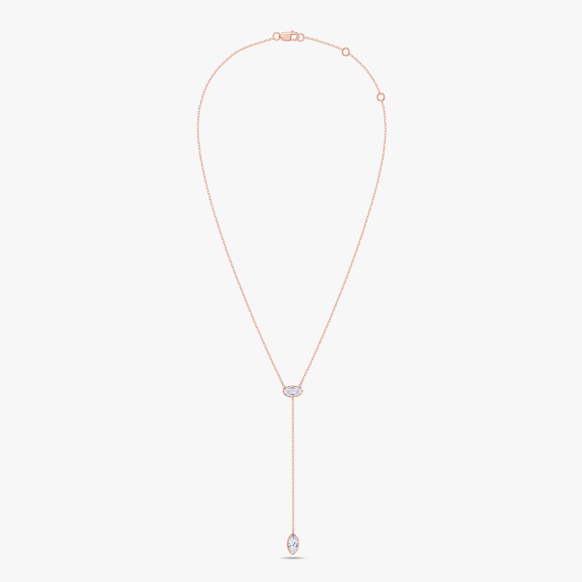 2.00 Carat Oval and Marquise Cut Lab Grown Diamond Collar Necklace Jewelry