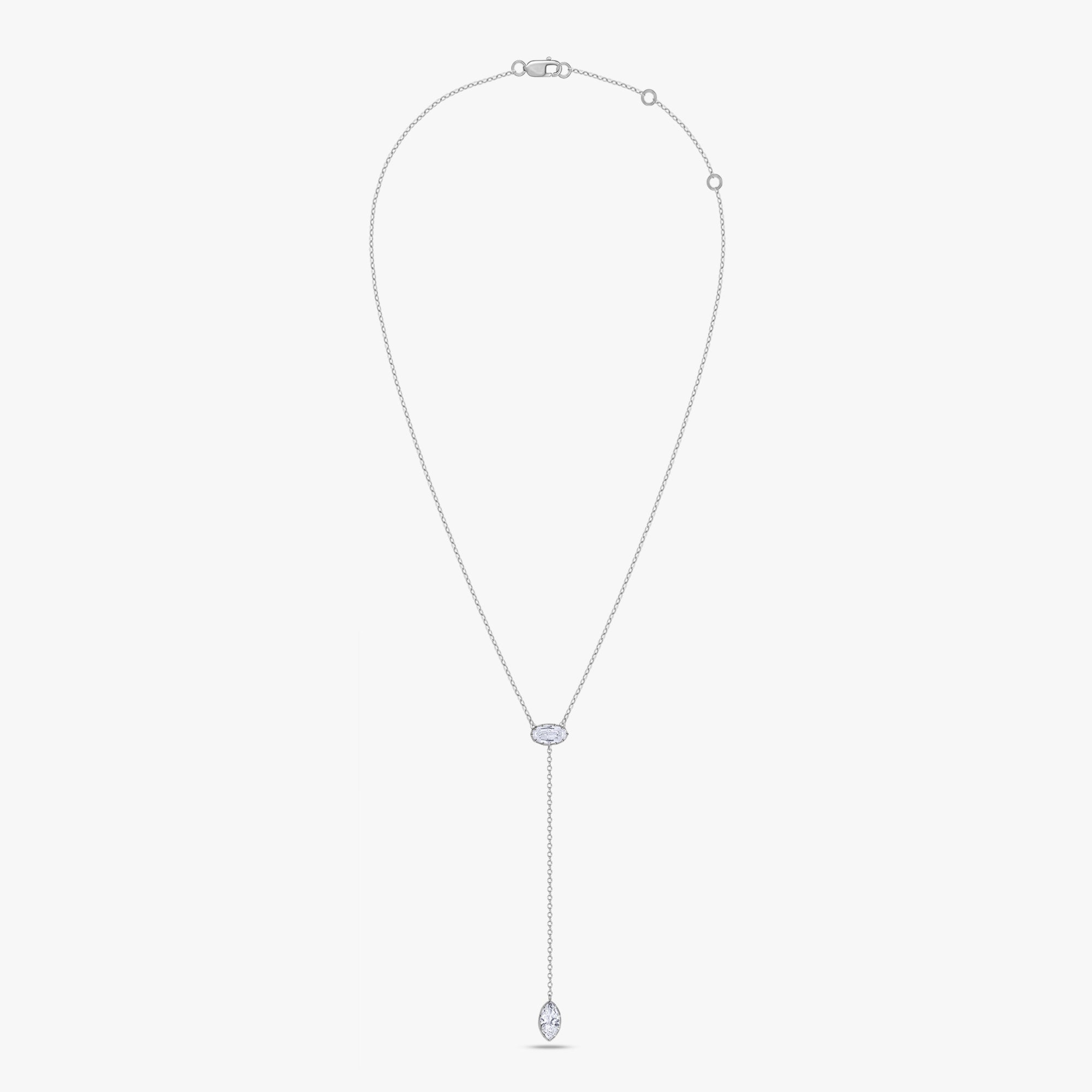 2.00 Carat Oval and Marquise Cut Lab Grown Diamond Collar Necklace Jewelry