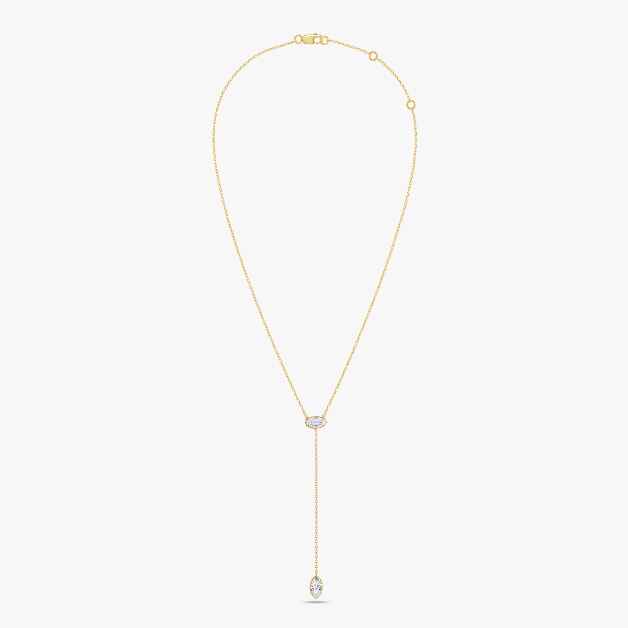 2.00 Carat Oval and Marquise Cut Lab Grown Diamond Collar Necklace Jewelry