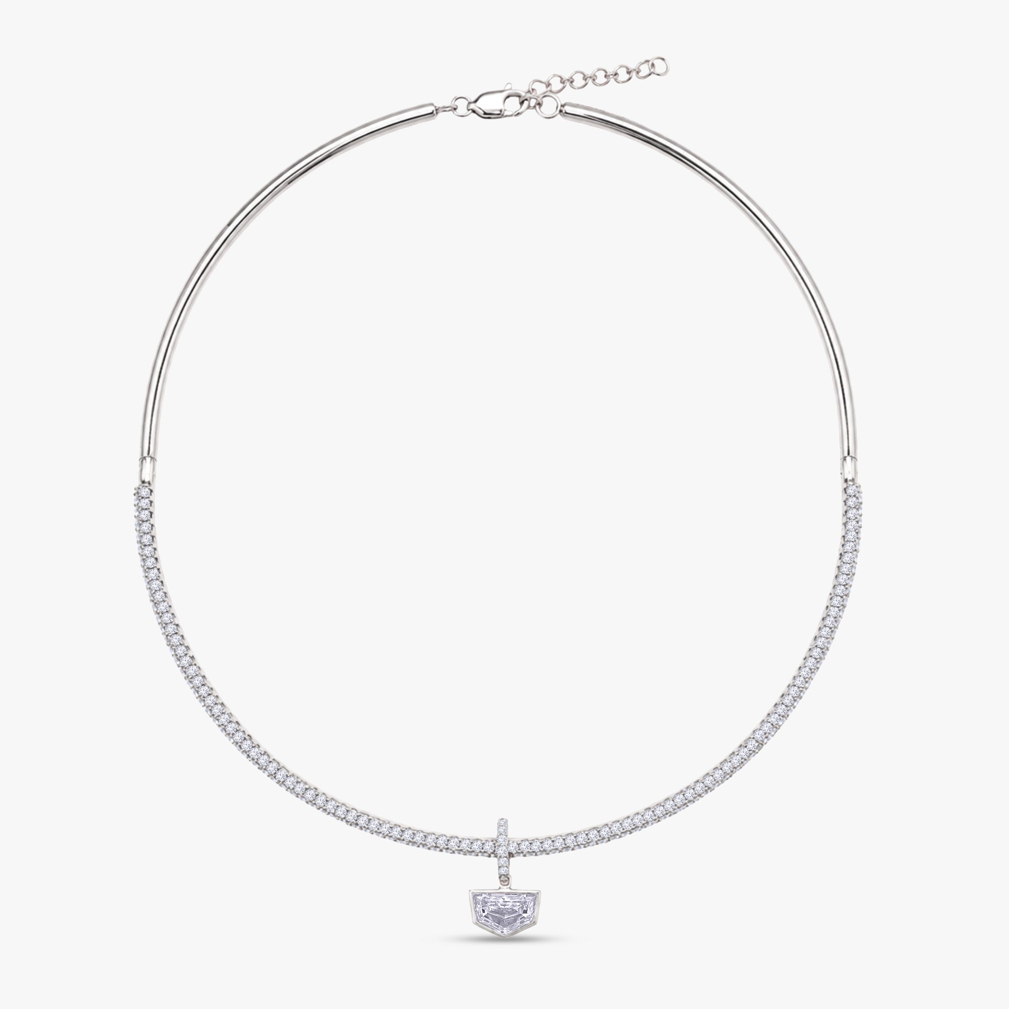 6.80 Carat Lab Grown Diamond Collar Necklace Jewelry