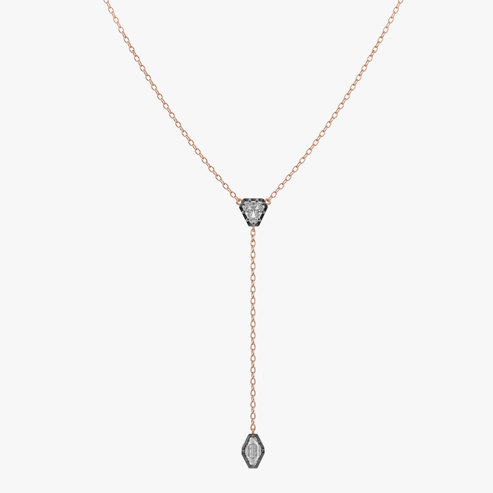 1.20 Carat Lozenge and Calf Cut Lab Grown Diamond Collar Necklace Jewelry