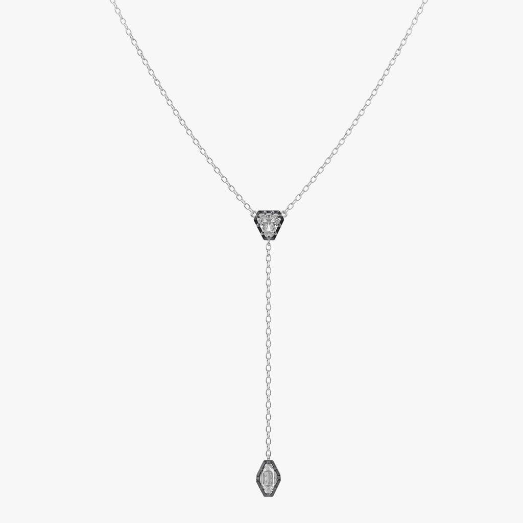 1.20 Carat Lozenge and Calf Cut Lab Grown Diamond Collar Necklace Jewelry