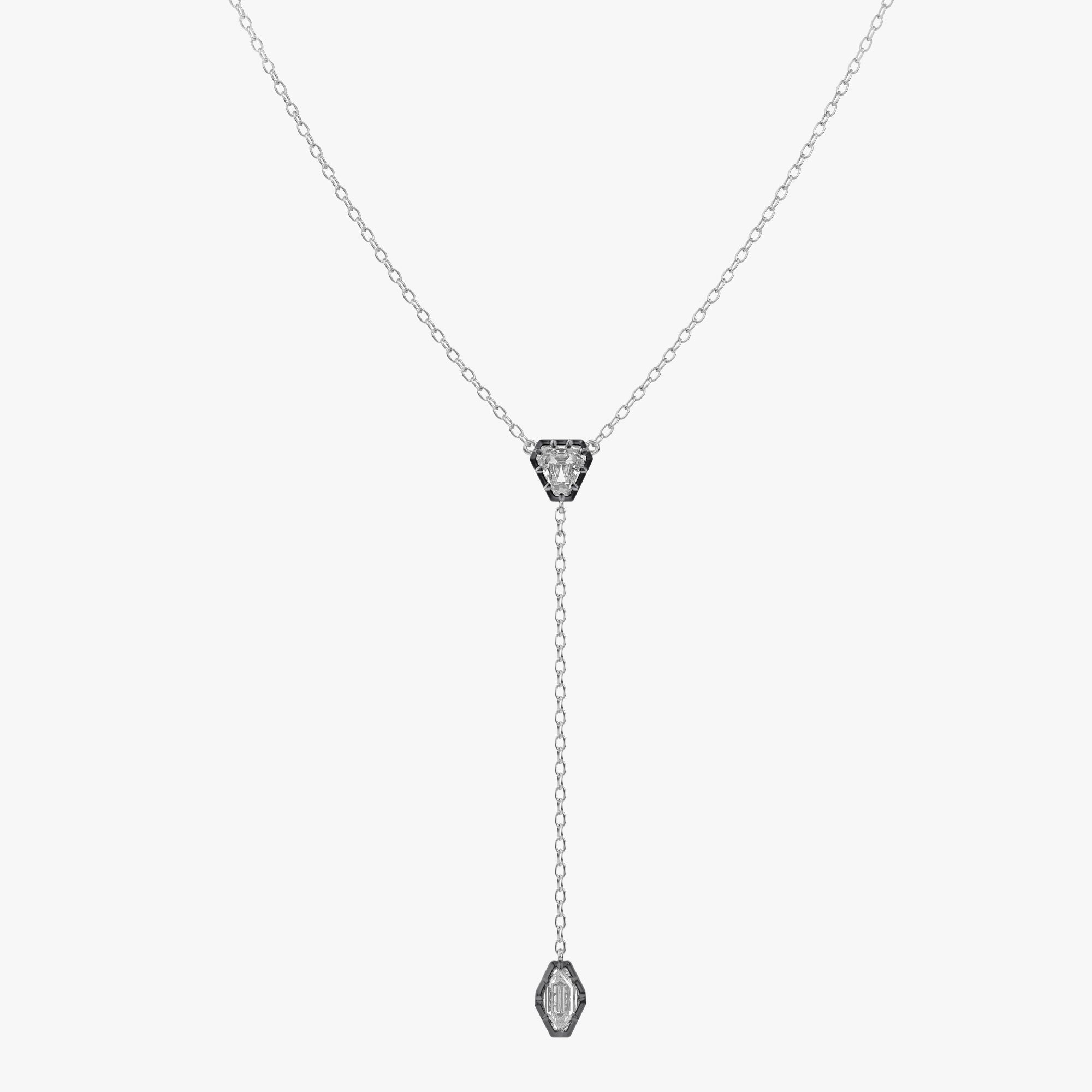 1.20 Carat Lozenge and Calf Cut Lab Grown Diamond Collar Necklace Jewelry