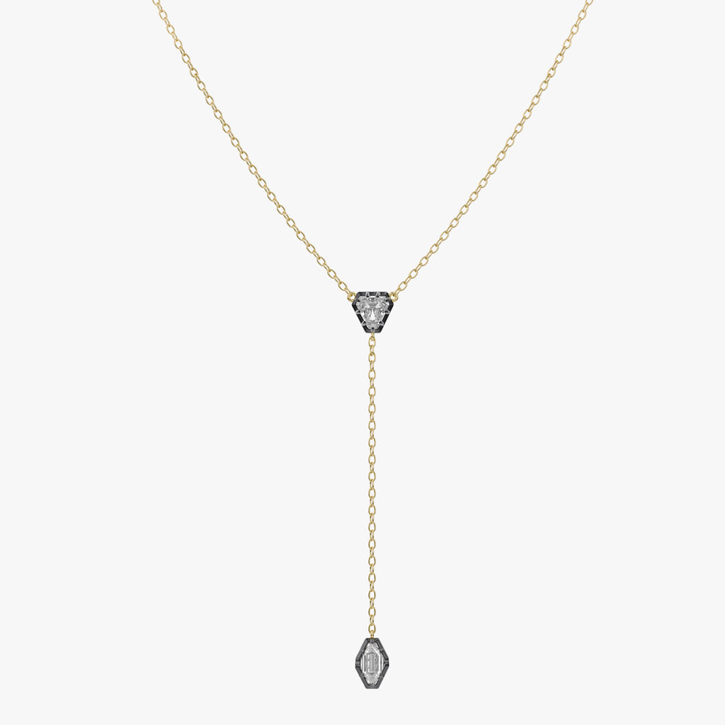 1.20 Carat Lozenge and Calf Cut Lab Grown Diamond Collar Necklace Jewelry