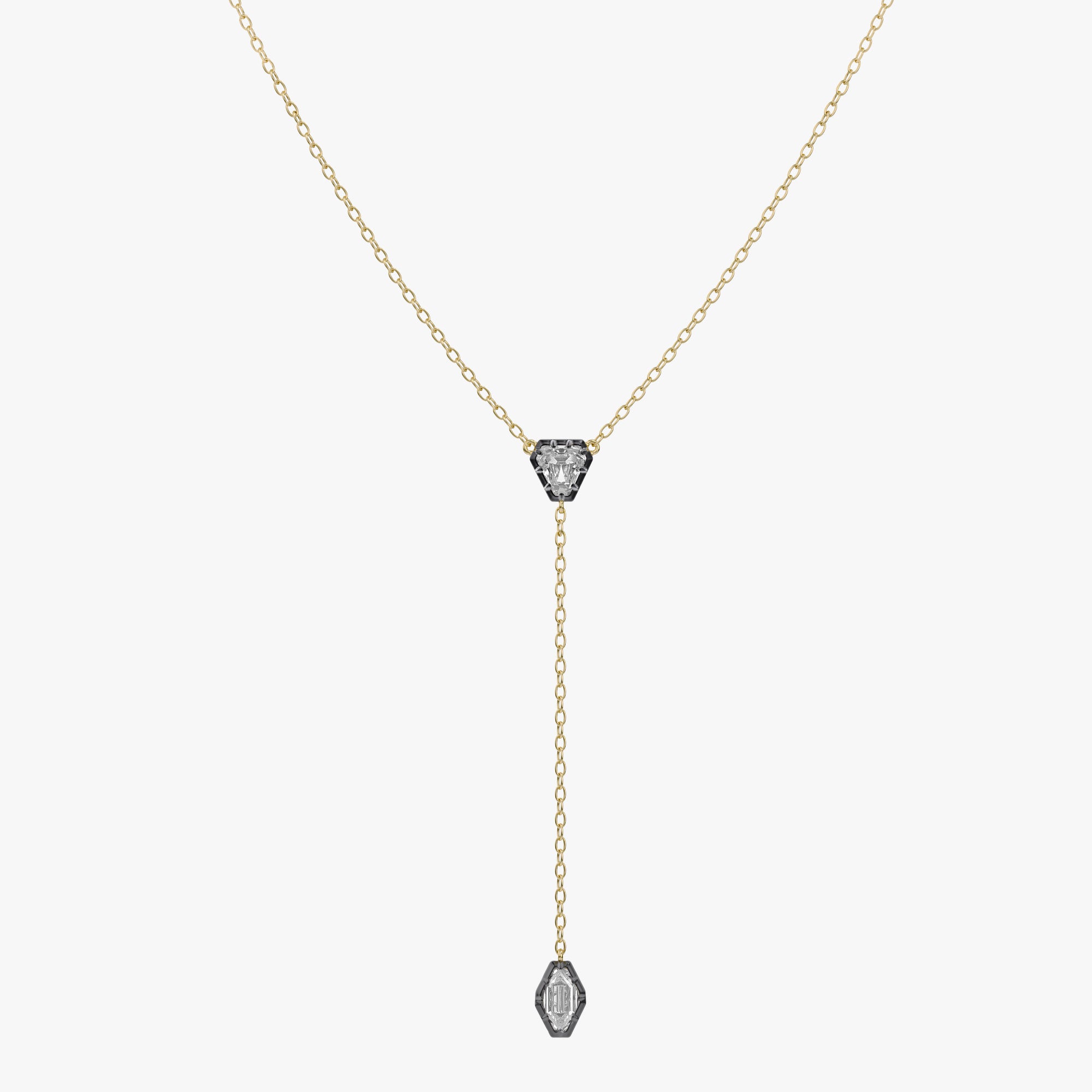 1.20 Carat Lozenge and Calf Cut Lab Grown Diamond Collar Necklace Jewelry
