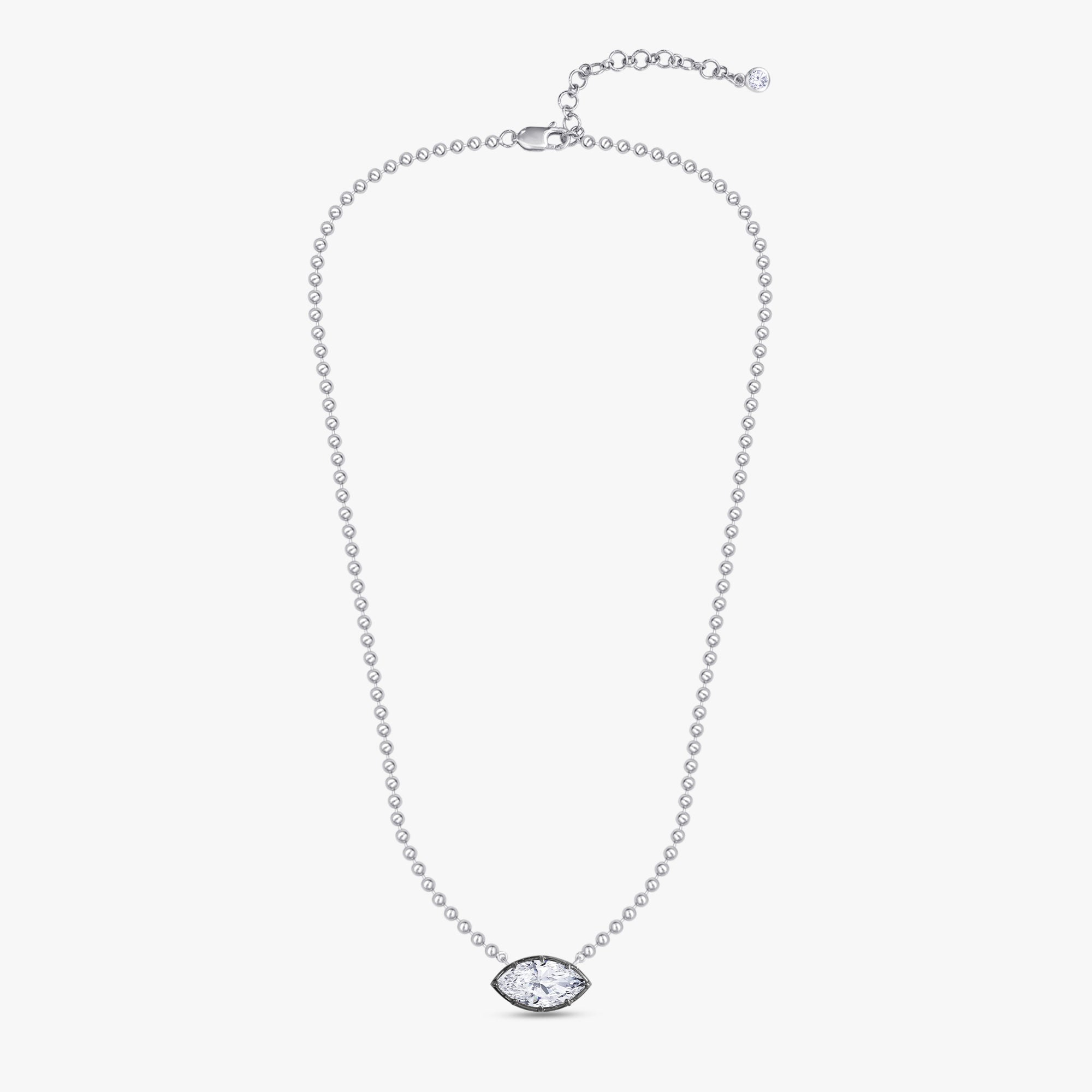 3.10 Carat Marquise and Round Cut Lab Grown Diamond Collar Necklace Jewelry