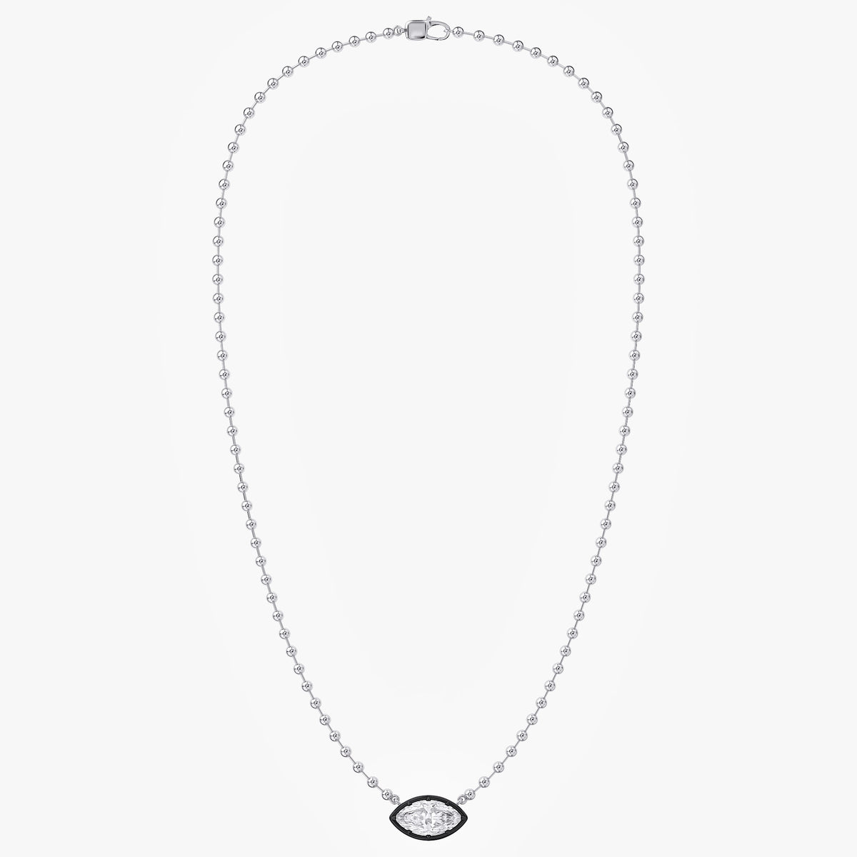 3.20 Carat Marquise and Round Cut Lab Grown Diamond Collar Necklace Jewelry