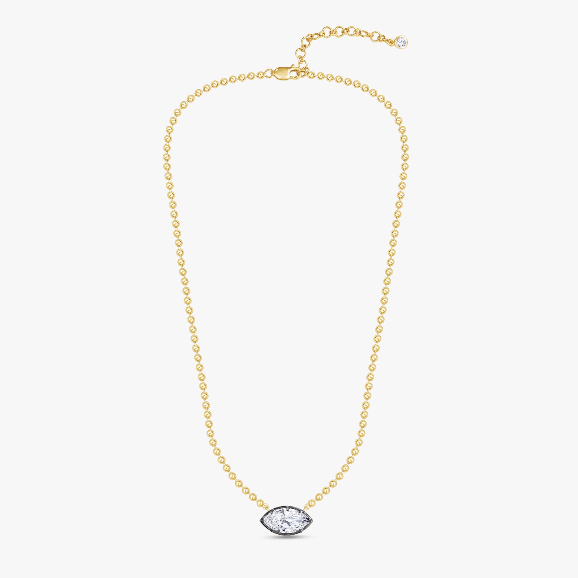 3.10 Carat Marquise and Round Cut Lab Grown Diamond Collar Necklace Jewelry
