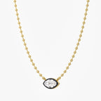 3.20 Carat Marquise and Round Cut Lab Grown Diamond Collar Necklace Jewelry