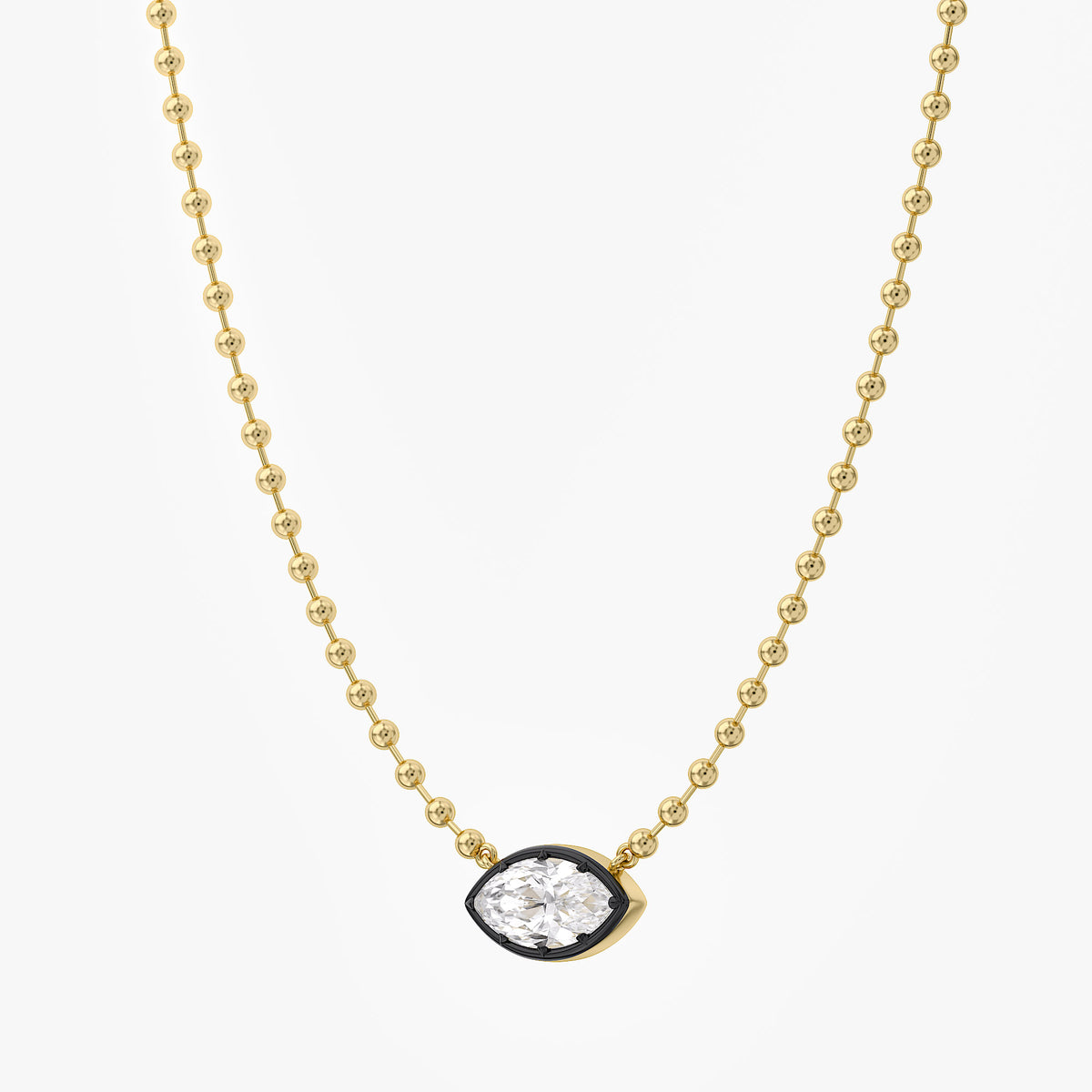 3.20 Carat Marquise and Round Cut Lab Grown Diamond Collar Necklace Jewelry