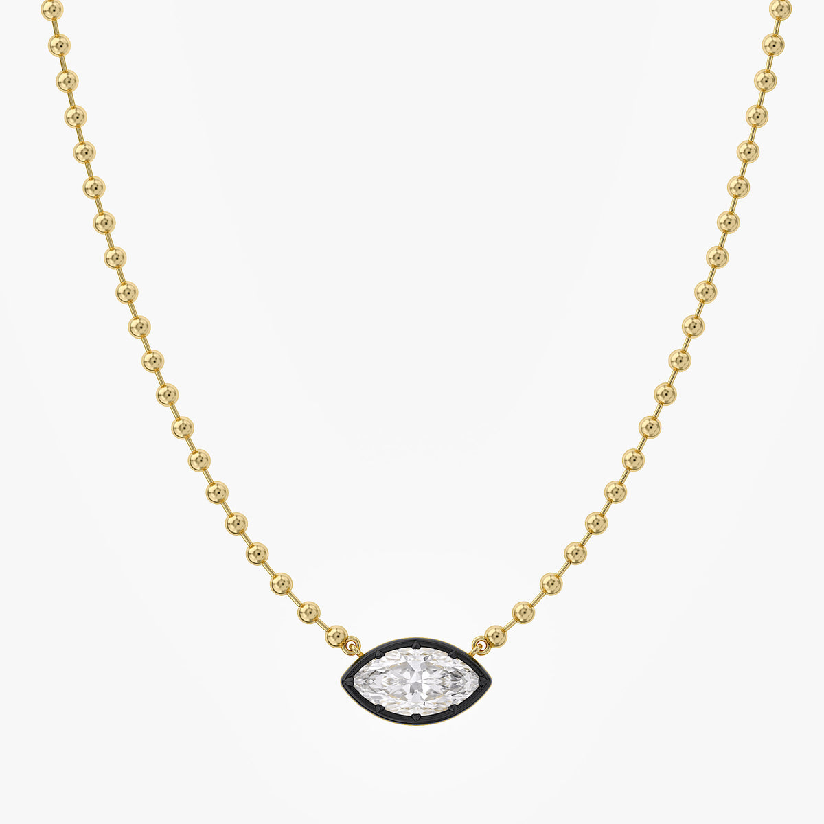 3.20 Carat Marquise and Round Cut Lab Grown Diamond Collar Necklace Jewelry