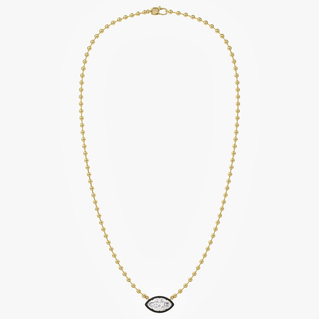 3.20 Carat Marquise and Round Cut Lab Grown Diamond Collar Necklace Jewelry