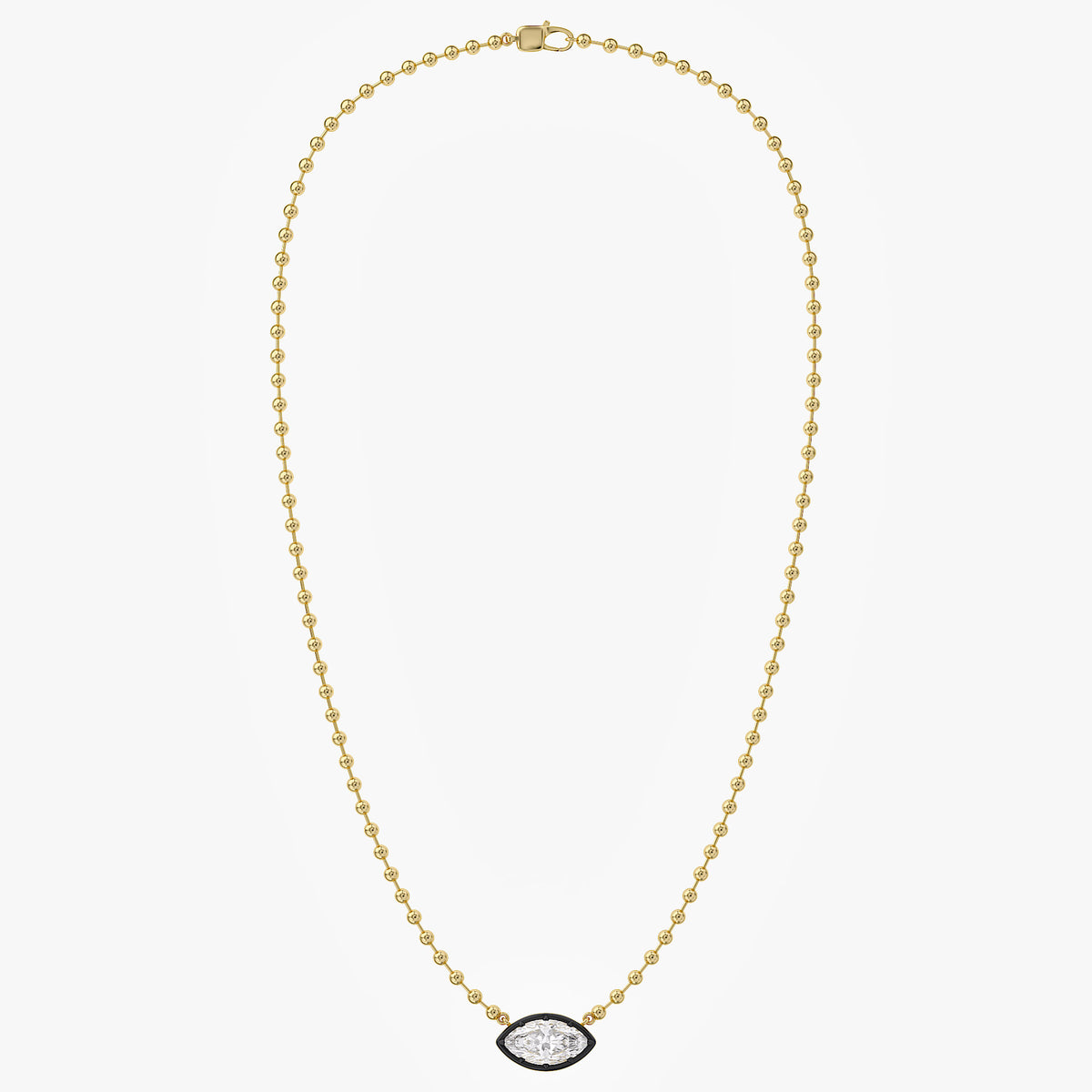3.20 Carat Marquise and Round Cut Lab Grown Diamond Collar Necklace Jewelry