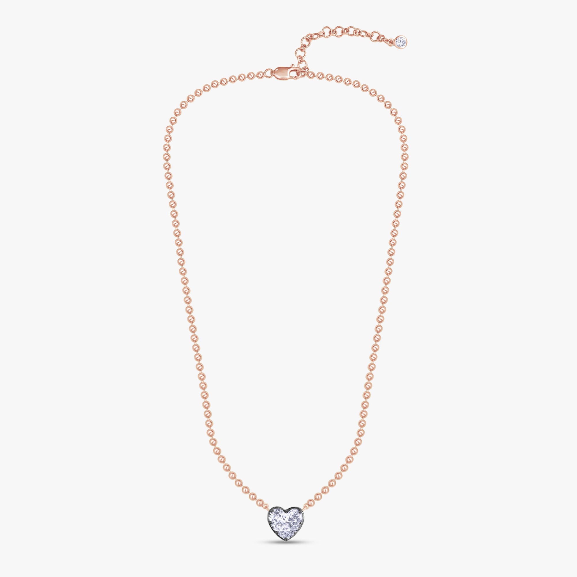 3.10 Carat Heart and Round Cut Lab Grown Diamond Collar Necklace Jewelry
