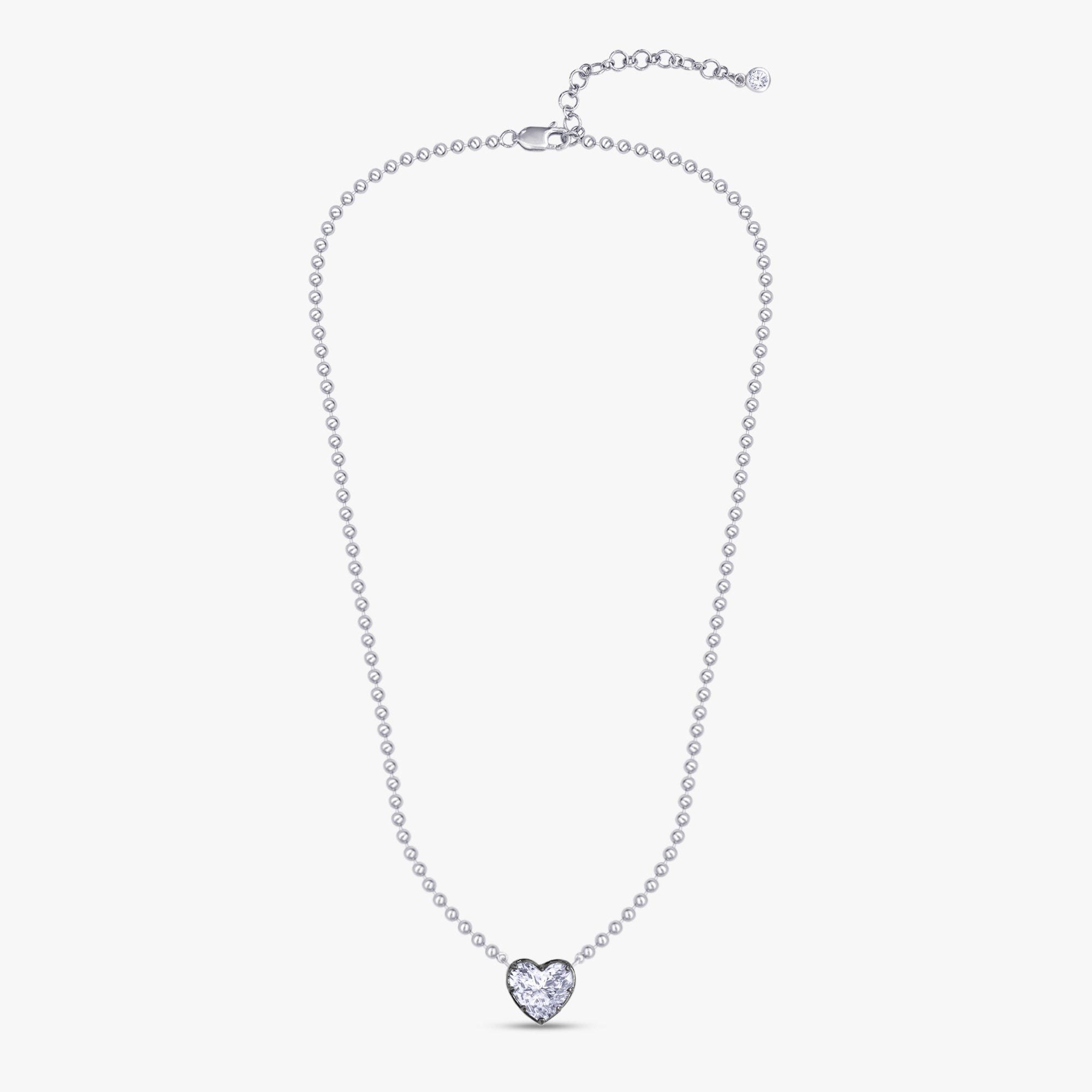 3.10 Carat Heart and Round Cut Lab Grown Diamond Collar Necklace Jewelry