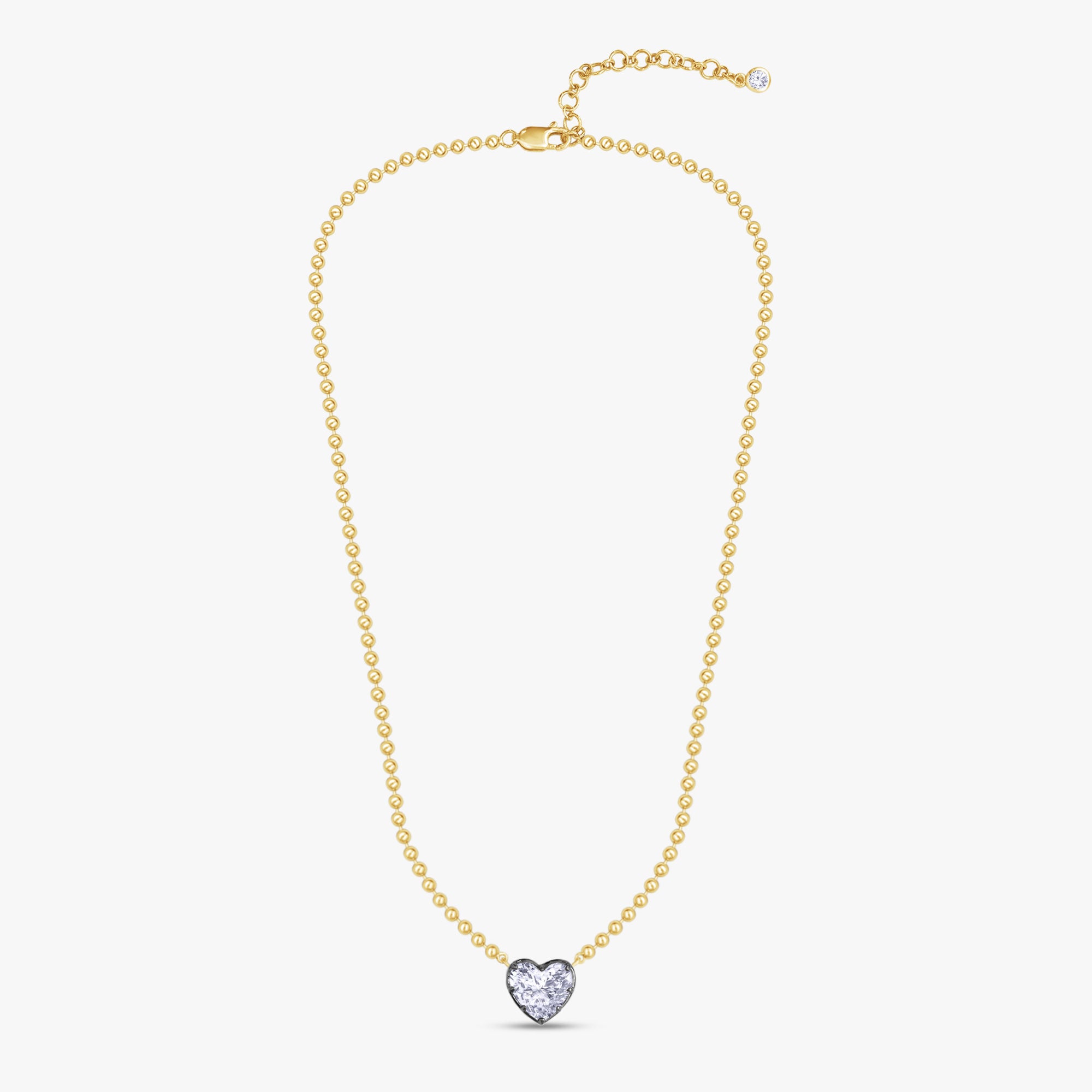 3.10 Carat Heart and Round Cut Lab Grown Diamond Collar Necklace Jewelry