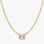 3.10 Carat Emerald and Round Cut Lab Grown Diamond Collar Necklace Jewelry