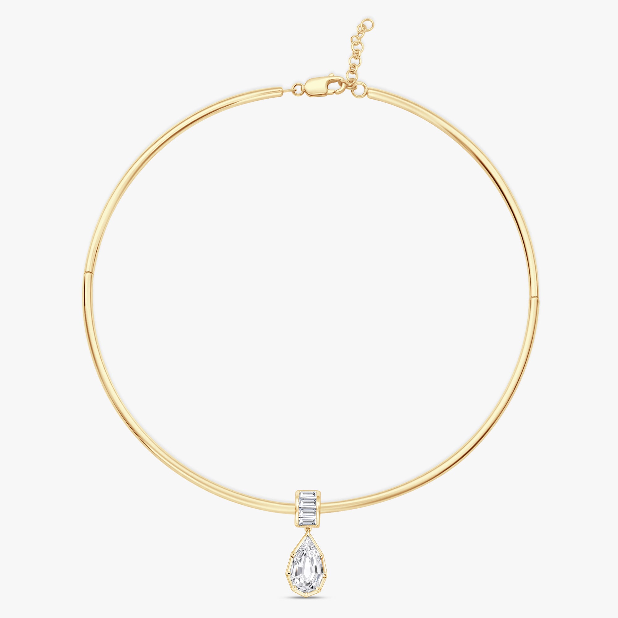 3.75 Carat Multishape Each Lab Grown Diamond Collar Necklace Jewelry