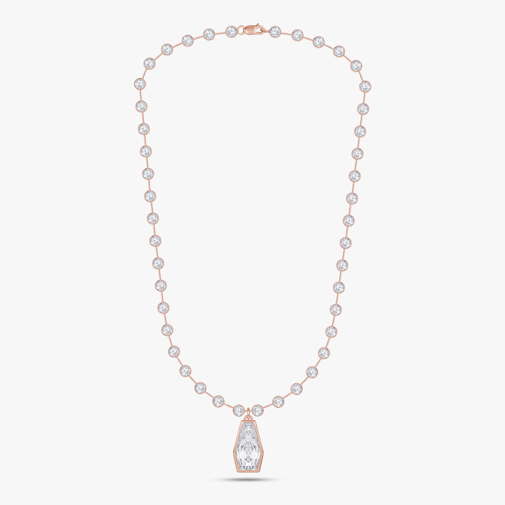 14.29 CTW Fancy Lab Grown Diamond Cluster Necklace