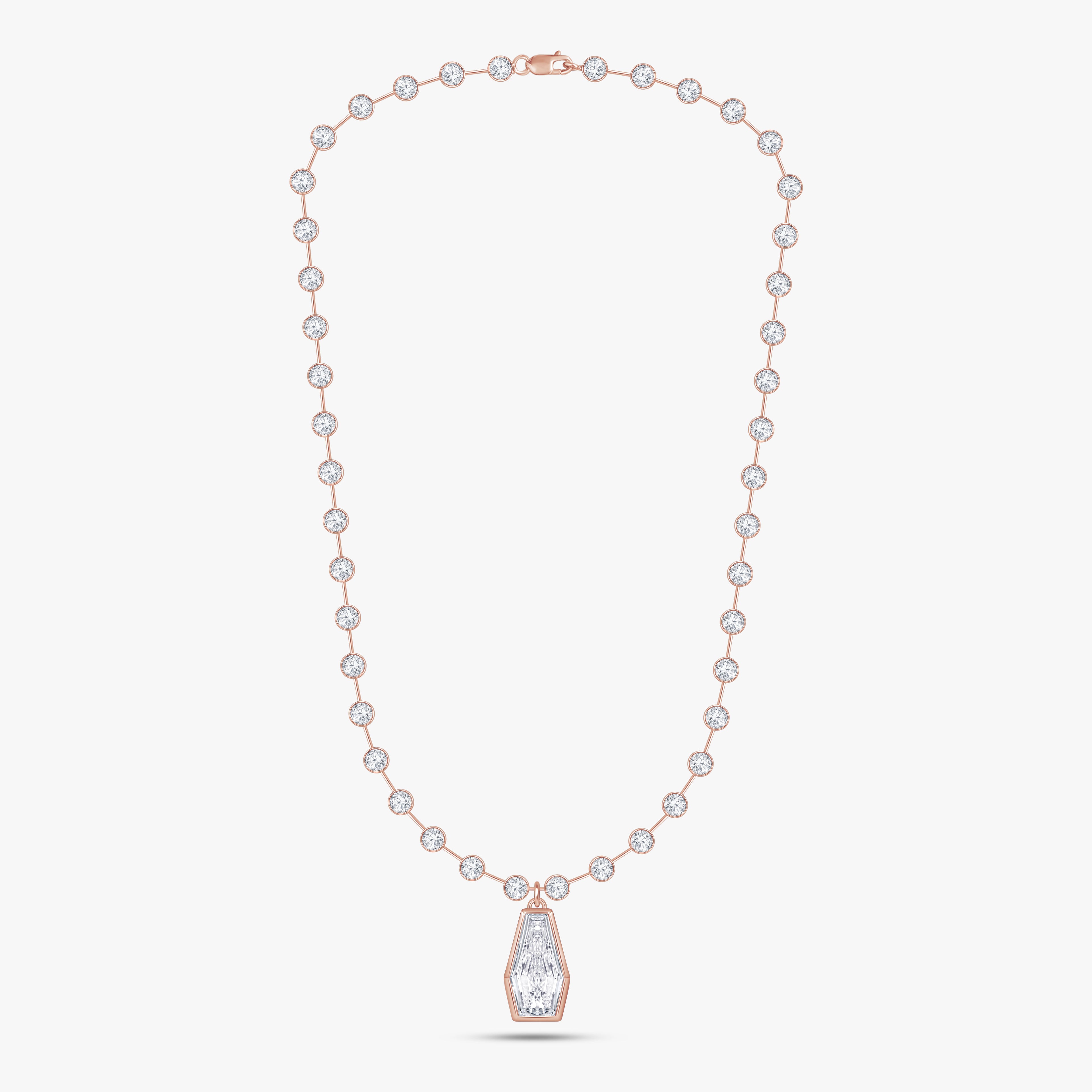 14.29 CTW Fancy Lab Grown Diamond Cluster Necklace