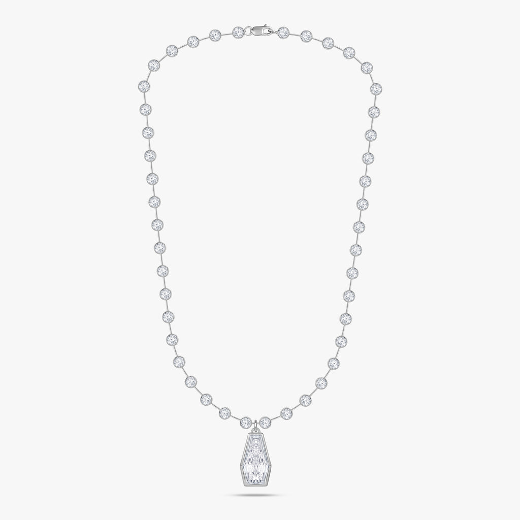 14.29 CTW Fancy Lab Grown Diamond Cluster Necklace