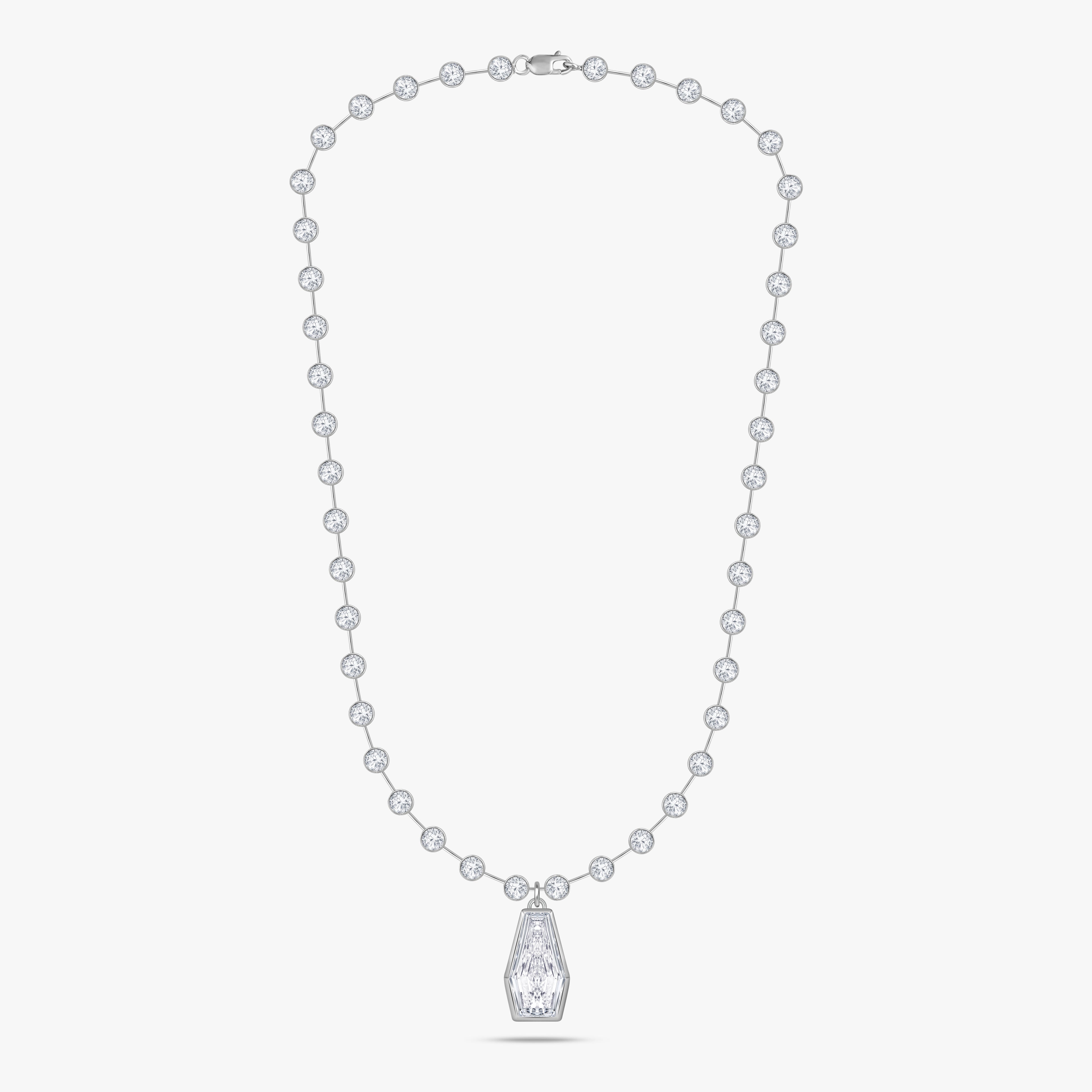 14.29 CTW Fancy Lab Grown Diamond Cluster Necklace