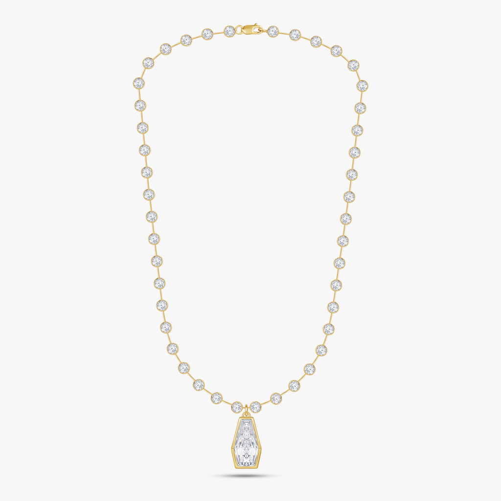 14.29 CTW Fancy Lab Grown Diamond Cluster Necklace