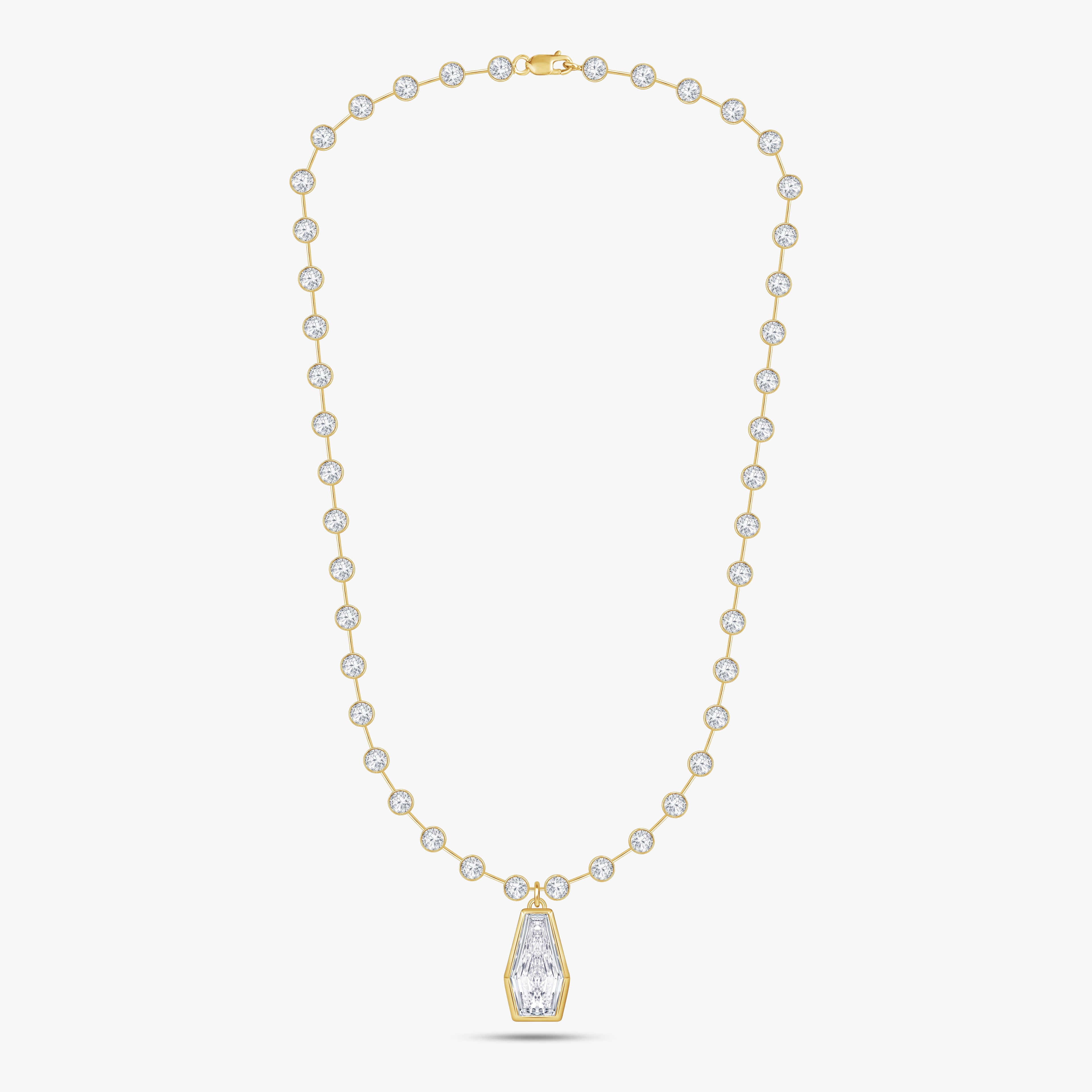 14.29 CTW Fancy Lab Grown Diamond Cluster Necklace