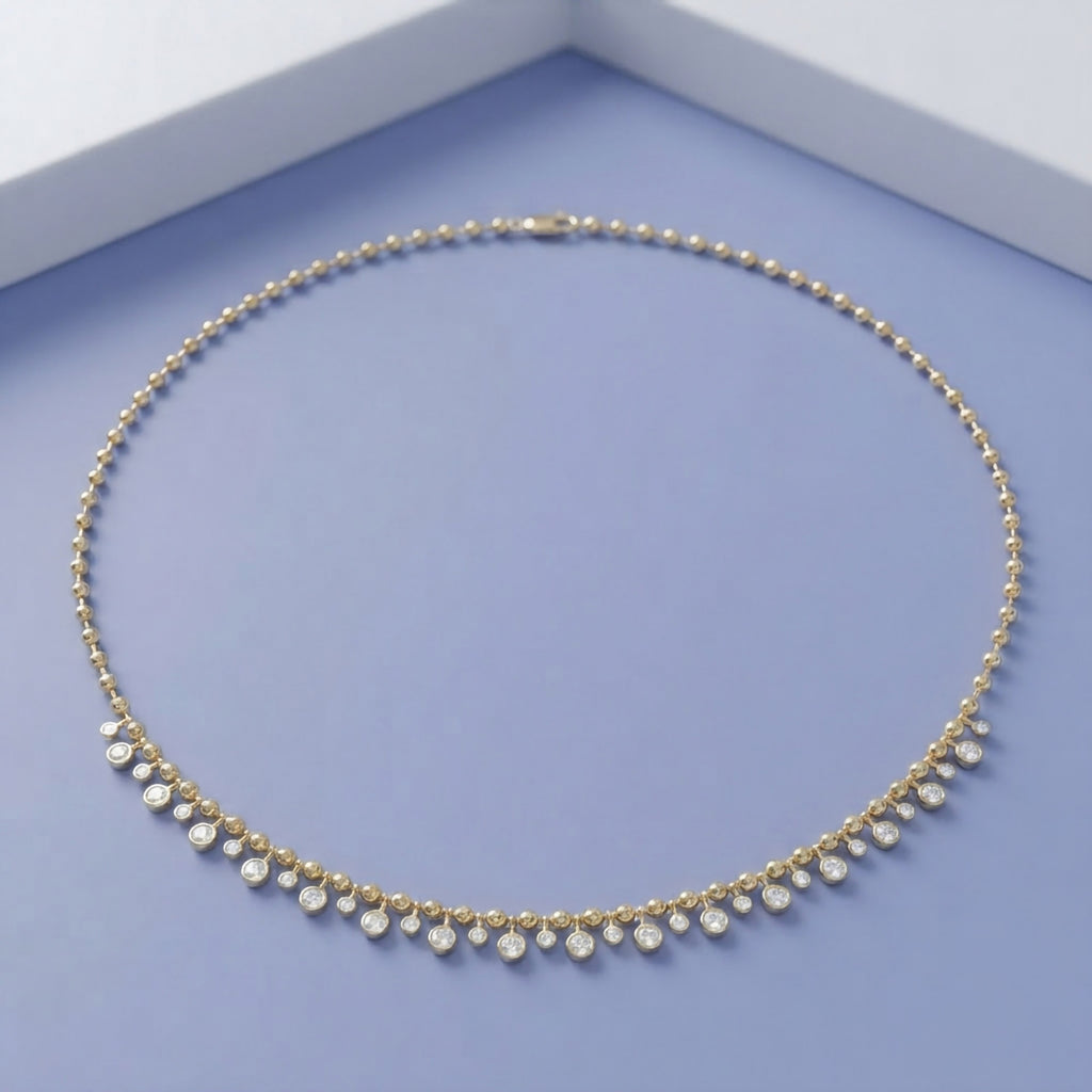 1.30 TCW Lab Grown Diamond Round Prong Set Necklace