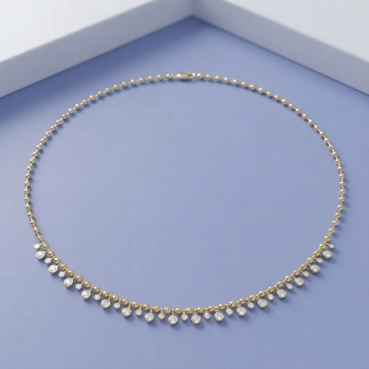 1.30 TCW Lab Grown Diamond Round Prong Set Necklace