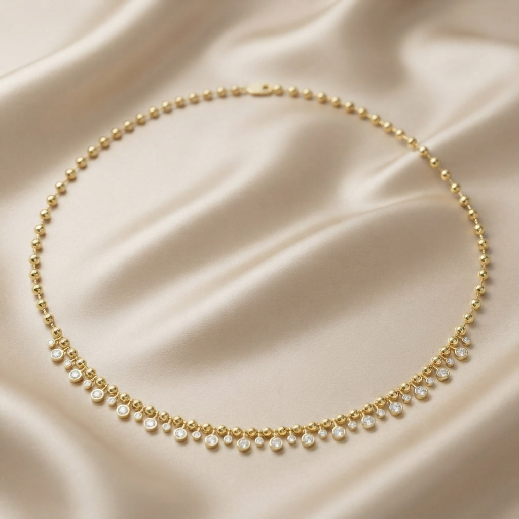 1.30 TCW Lab Grown Diamond Round Prong Set Necklace
