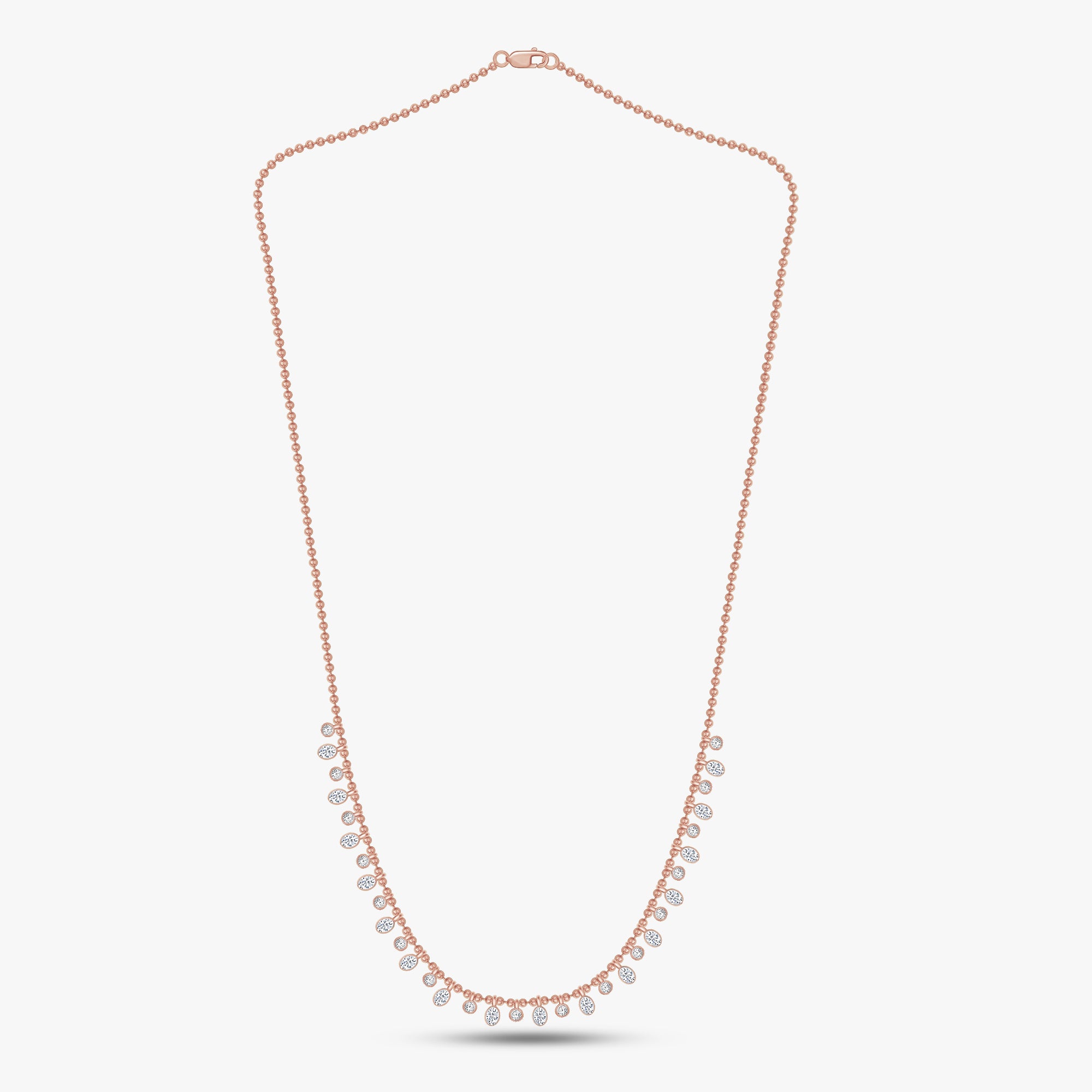 1.24 CTW Oval & Round Lab Grown Diamond Necklace