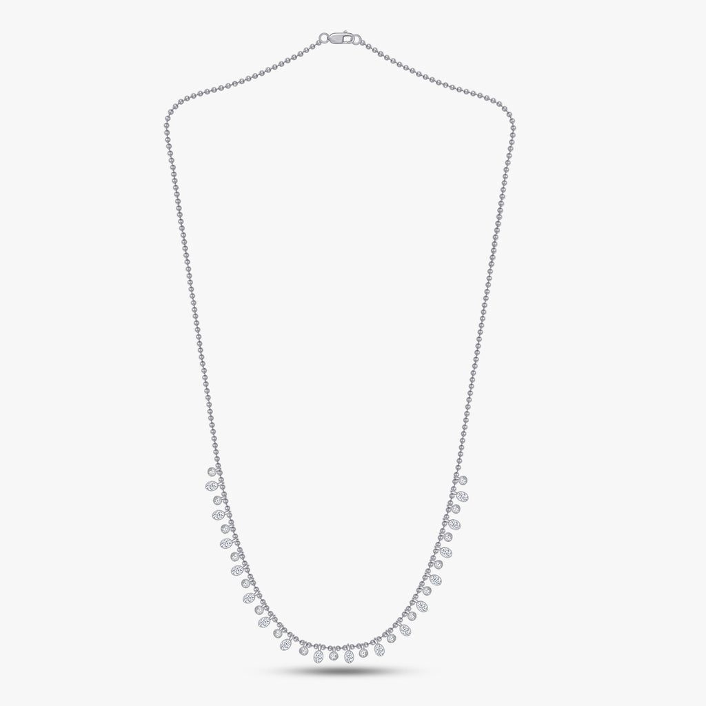 1.24 CTW Oval & Round Lab Grown Diamond Necklace