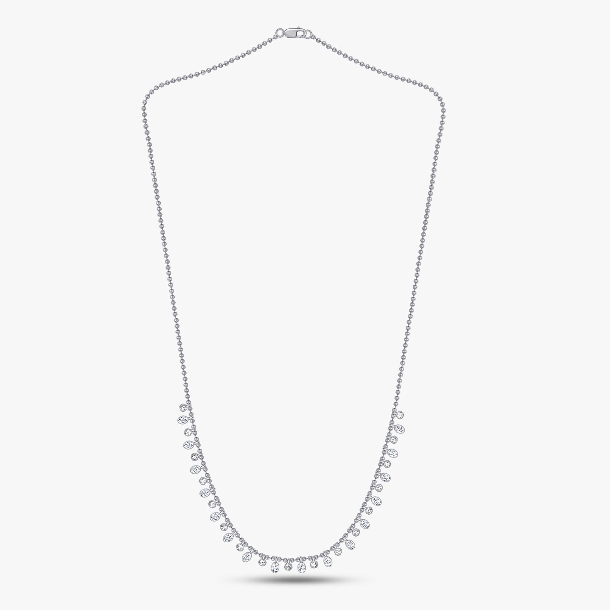 1.24 CTW Oval & Round Lab Grown Diamond Necklace