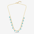 7.76 CTW Heart Turquoise & Round Lab Grown Diamond Ball Chain Necklace