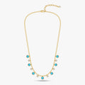 4.56 CTW Round Turquoise  Lab Grown Diamond Station Necklace