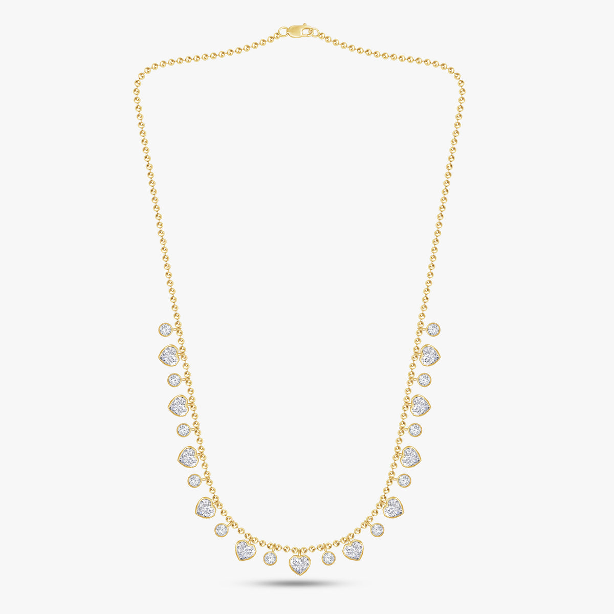 8.39 CTW Heart & Round Lab Grown Diamond Ball Chain Necklace