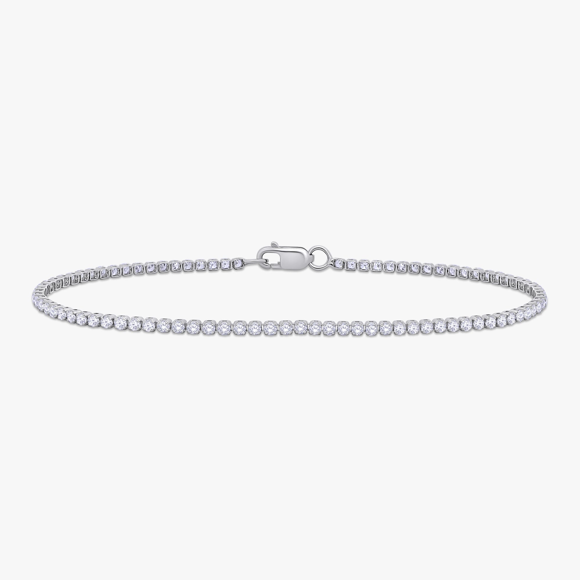 Round Shape 1.35 Carat Lab Grown Diamond Tennis Bracelet
