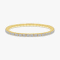 10.00 Carat Emerald Cut Lab Grown Diamond Tennis Stretchable Bracelet