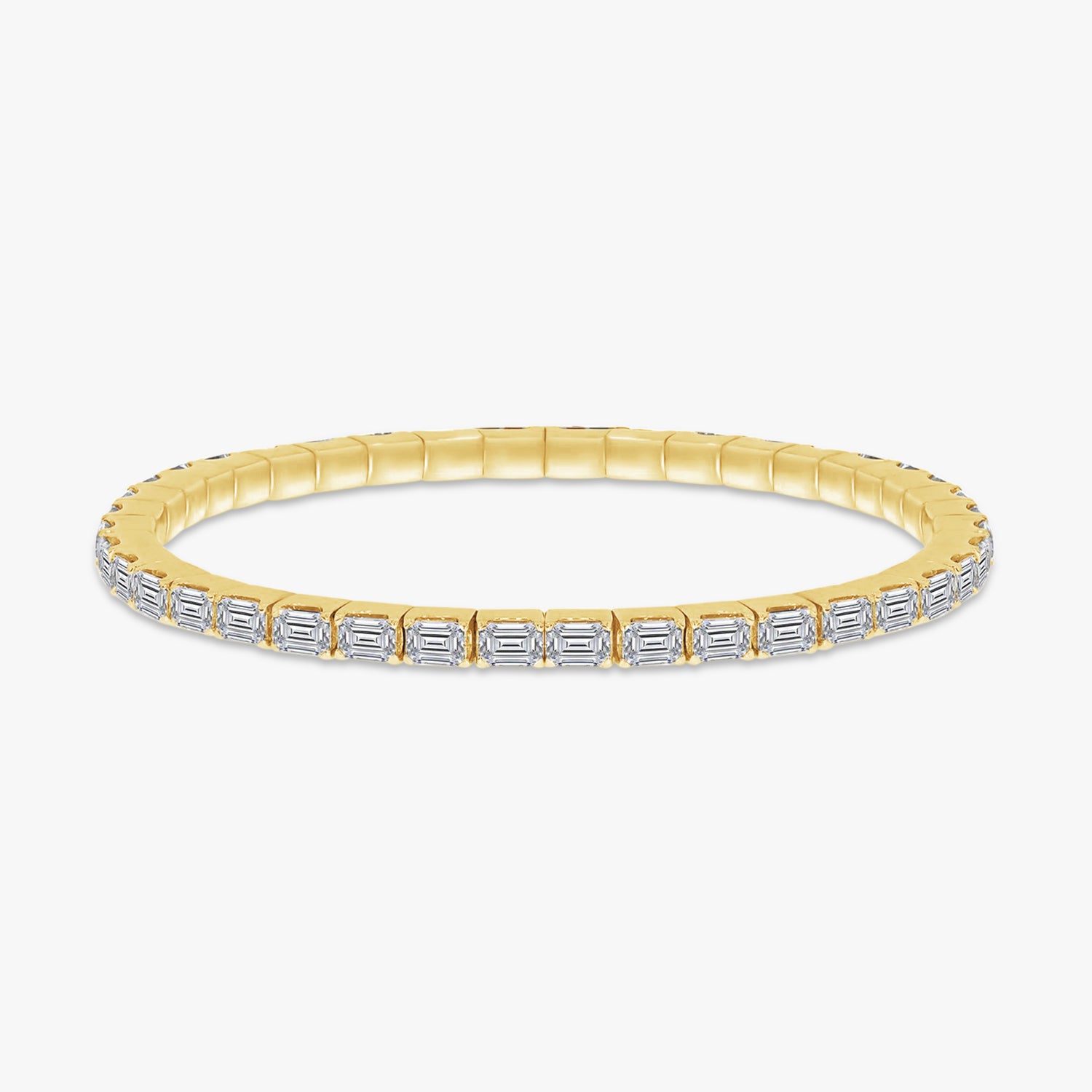 10.00 Carat Emerald Cut Lab Grown Diamond Tennis Stretchable Bracelet